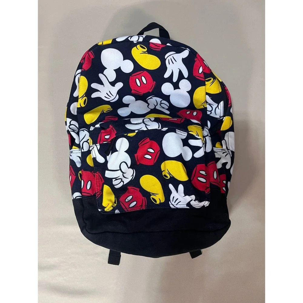 Disney Mickey Mouse All Over Print Backpack Navy Blue Canvas Bag Back to School